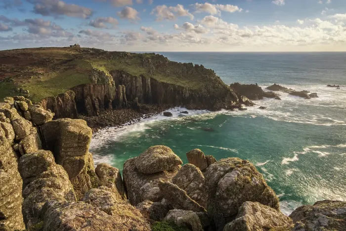 Framed Print : Sunny afternoon light on Porth Loe and the dramatic cliff tops of Gwennap Head, Cornwall, England. Winter (January) 2025 Framed Print : Sunny afternoon light on Porth Loe and the dramatic cliff tops of Gwennap Head, Cornwall, England. Winter (January) 2025