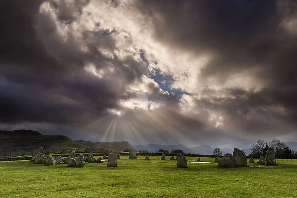 Sunrays on Castlerigg Stone Circle, Keswick, Cumbria, England