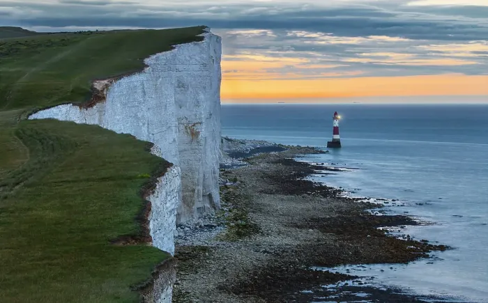 Framed Print : Sunrise at Beachy Head lighthouse, Eastbourne, Beachy Head, East Sussex, United Kingdom Framed Print : Sunrise at Beachy Head lighthouse, Eastbourne, Beachy Head, East Sussex, United Kingdom