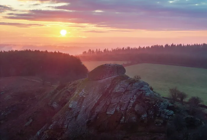 Framed Print : Sunrise over Blackingstone Rock in Dartmoor National Park, Devon, England. Winter (February) 2025 Framed Print : Sunrise over Blackingstone Rock in Dartmoor National Park, Devon, England. Winter (February) 2025