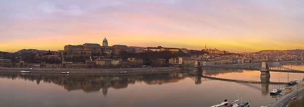 Sunrise over Castle Hill & The River Danube, Budapest, Hungary