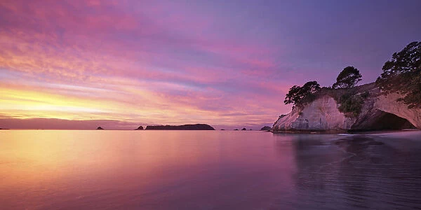 Sunrise at Cathedral Cove, Coromandel Peninsula, New Zealand