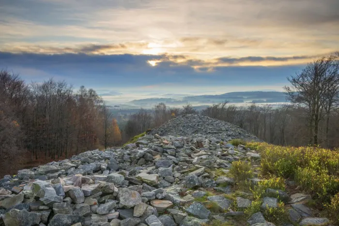 Framed Print : Sunrise at the celtic ring wall, Otzenhausen, Hunsruck National Parc, Saarland, Germany Framed Print : Sunrise at the celtic ring wall, Otzenhausen, Hunsruck National Parc, Saarland, Germany