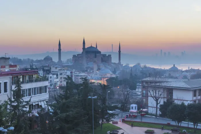 Framed Print : Sunrise cityscape with Hagia Sophia, Ayasofya, Istanbul, Turkey Framed Print : Sunrise cityscape with Hagia Sophia, Ayasofya, Istanbul, Turkey
