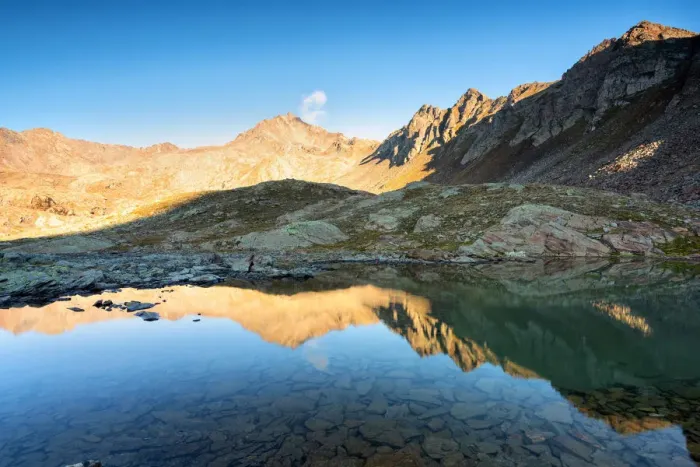 Framed Print : Sunrise in Ercavallo lake, Vallecamonica, Brescia province, Lombardy district, Italy Framed Print : Sunrise in Ercavallo lake, Vallecamonica, Brescia province, Lombardy district, Italy