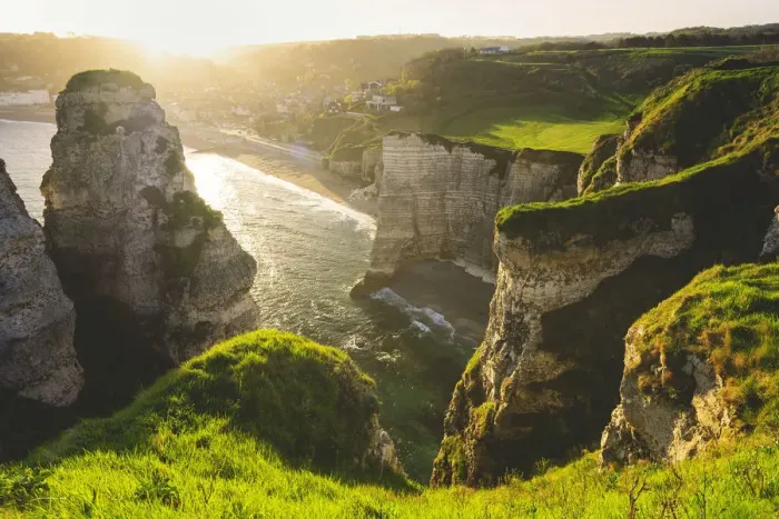 Framed Print : Sunrise in Etretat, Normandy, France Framed Print : Sunrise in Etretat, Normandy, France