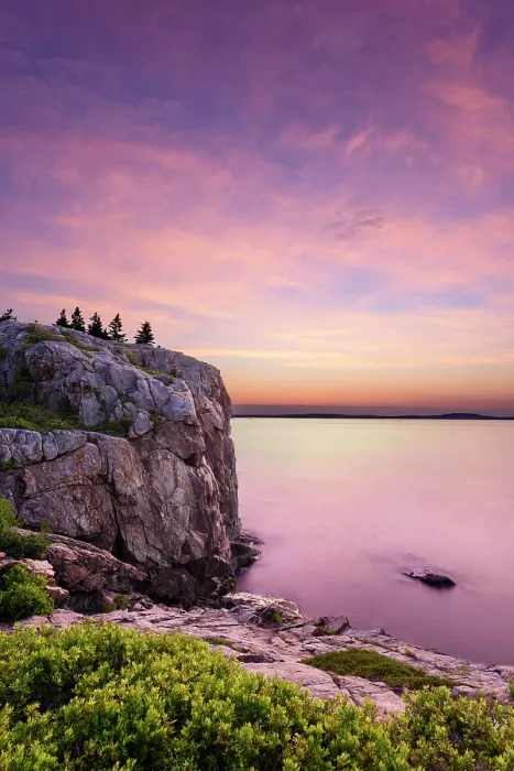 Framed Print : Sunrise from Great Head Peninsula, Acadia National Park, Maine, USA