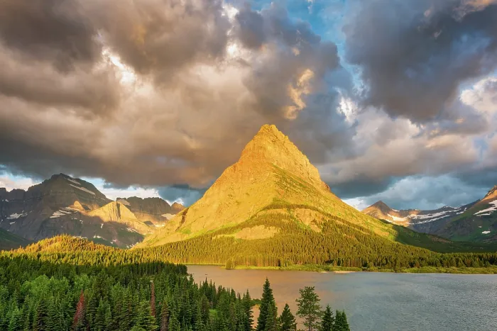 Framed Print : Sunrise at Grinnell Point, Glacier National Park, Montana, USA