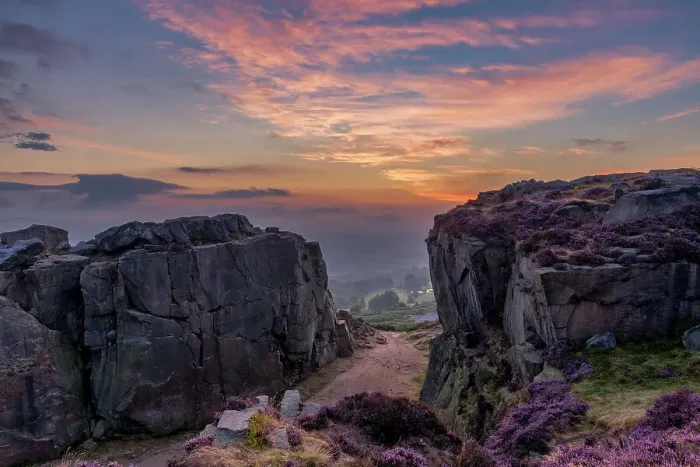 Framed Print : Sunrise at Ilkley Moor, Ilkley, West Yorkshire, England Framed Print : Sunrise at Ilkley Moor, Ilkley, West Yorkshire, England