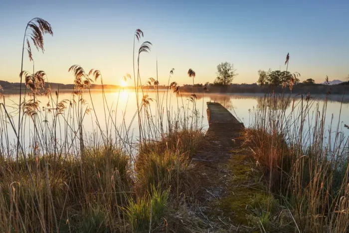 Framed Print : Sunrise at Lake Chiemsee, Chiemgau, Bavaria, Germany, Europe Framed Print : Sunrise at Lake Chiemsee, Chiemgau, Bavaria, Germany, Europe