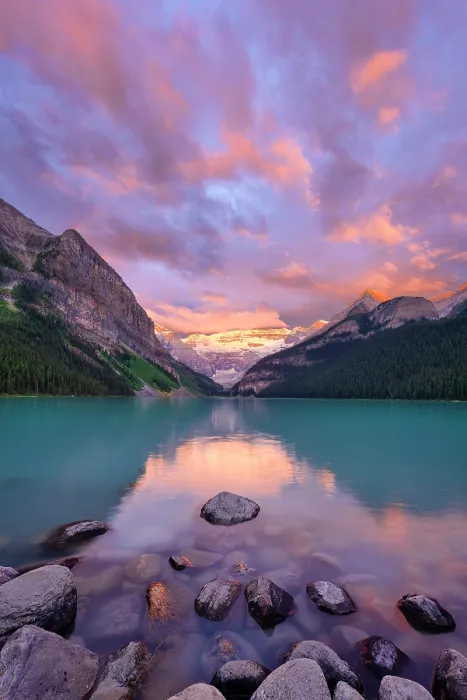 Framed Print : Sunrise from Lake Louise, Banff National Park, Alberta, Canada