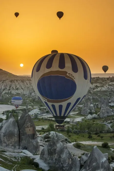 Framed Print : Sunrise landscape with hot air balloons, Goreme, Cappadocia, Turkey Framed Print : Sunrise landscape with hot air balloons, Goreme, Cappadocia, Turkey