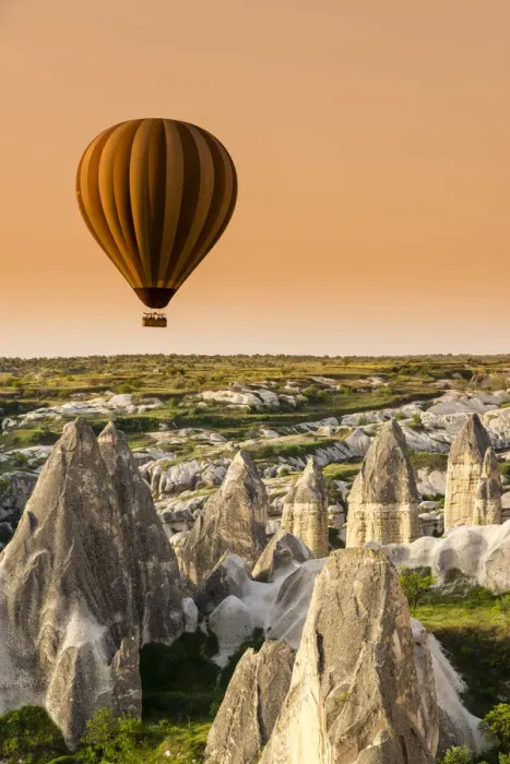Framed Print : Sunrise landscape with hot air balloons, Goreme, Cappadocia, Turkey Framed Print : Sunrise landscape with hot air balloons, Goreme, Cappadocia, Turkey