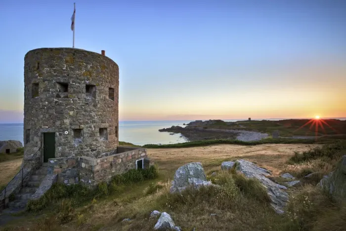 Framed Print : Sunrise At Martello Tower No 5, L Ancresse Bay, Guernsey, Channel Islands