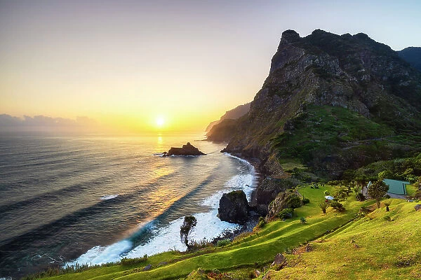 Sunrise from Miradouro Sao Cristovao during summer, Sao Vicente, Boaventura, Madeira, Portugal