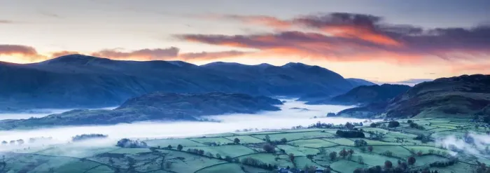 Framed Print : Sunrise over Misty Dale Bottom, Lake District National Park, Cumbria, England Framed Print : Sunrise over Misty Dale Bottom, Lake District National Park, Cumbria, England