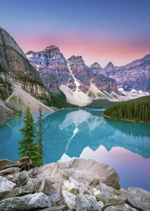 Framed Print : Sunrise at Moraine Lake during summer in Banff National Park, Alberta, Canada Framed Print : Sunrise at Moraine Lake during summer in Banff National Park, Alberta, Canada
