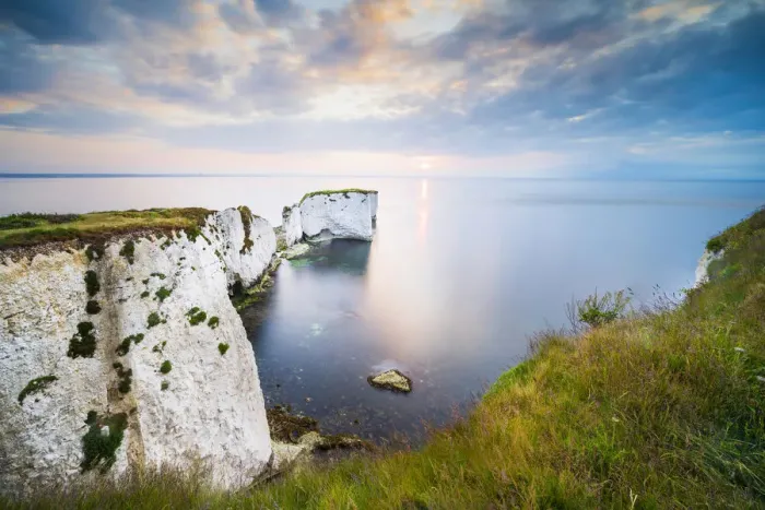 Framed Print : Sunrise at Old Harry Rocks, Jurassic coast, Swanage, Isle of Purbeck, Dorset, England, UK Framed Print : Sunrise at Old Harry Rocks, Jurassic coast, Swanage, Isle of Purbeck, Dorset, England, UK