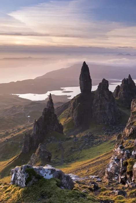 Framed Print : Sunrise over the Old Man of Storr on the Isle of Skye, Scotland, UK