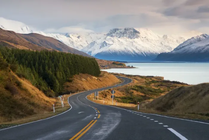 Framed Print : Sunrise from Peters Lookout, Mount Cook Road, Canterbury, New Zealand
