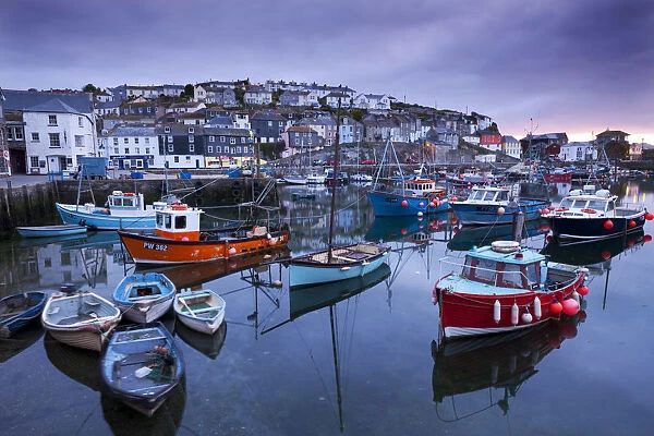 Sunrise over the picturesque harbour at Mevagissey, Cornwall, England. Spring