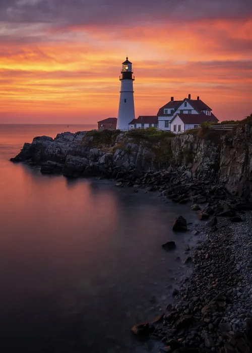 Framed Print : Sunrise from Portland Head Lighthouse, Cape Elizabeth, Maine, USA Framed Print : Sunrise from Portland Head Lighthouse, Cape Elizabeth, Maine, USA