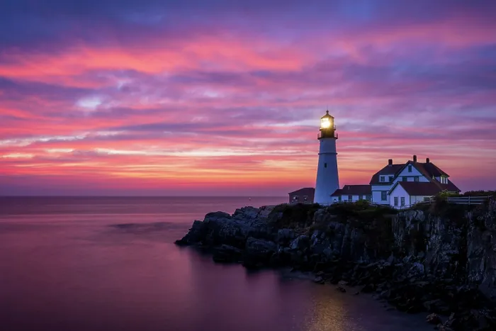 Framed Print : Sunrise from Portland Head Lighthouse, Cape Elizabeth, Maine, USA Framed Print : Sunrise from Portland Head Lighthouse, Cape Elizabeth, Maine, USA