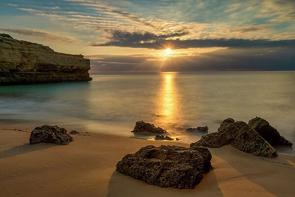 Sunrise over Praia Da Albandeira, Lagoa, Algarve, Portugal
