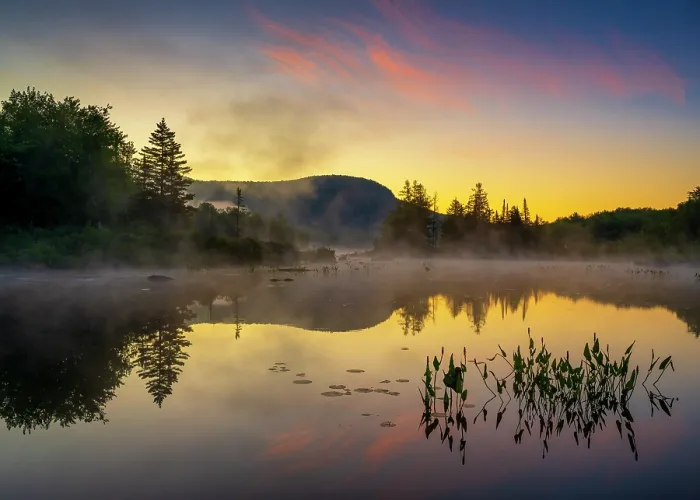 Framed Print : Sunrise reflection at Turtlehead Pond, Green Mountains, Marshfield, Vermont, USA Framed Print : Sunrise reflection at Turtlehead Pond, Green Mountains, Marshfield, Vermont, USA