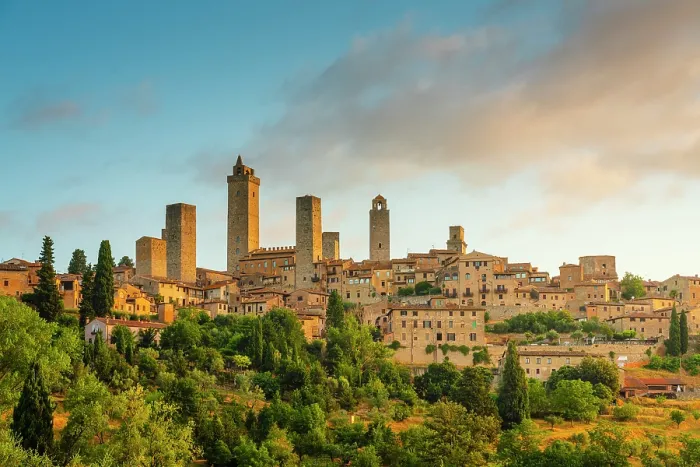 Framed Print : Sunrise over San Gimignano, Siena province, Tuscany, Italy