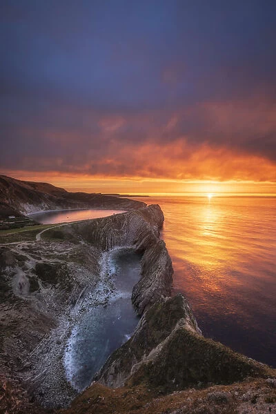 Sunrise over Stair Hole, Lulworth, Jurassic Coast World Heritage Site, Dorset, England