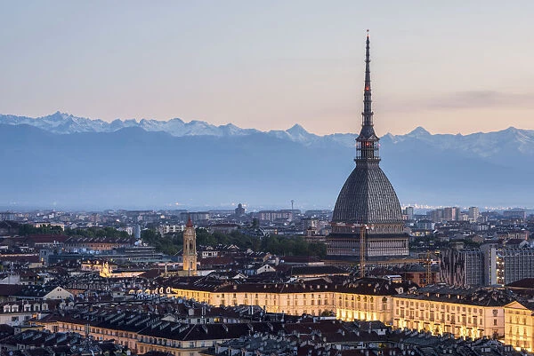 Sunrise at Turin from Monte dei Cappuccini, Turin, Piedmont, Italy, Europe