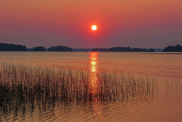 Sunrise on Wekusko Lake Wekusko Falls Provincial Park Manitoba, Canada