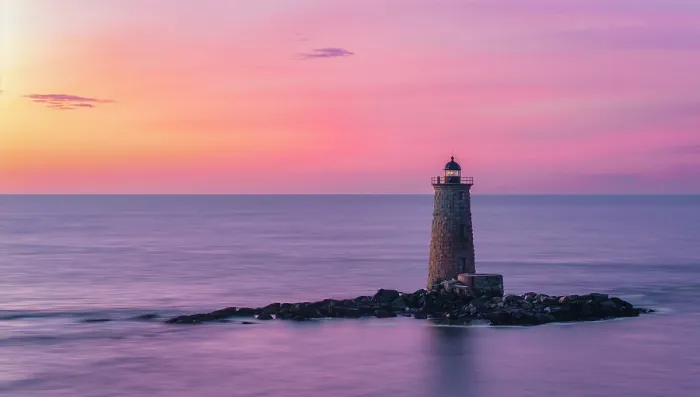 Framed Print : Sunrise from Whaleback Lighthouse, York, Maine, USA Framed Print : Sunrise from Whaleback Lighthouse, York, Maine, USA
