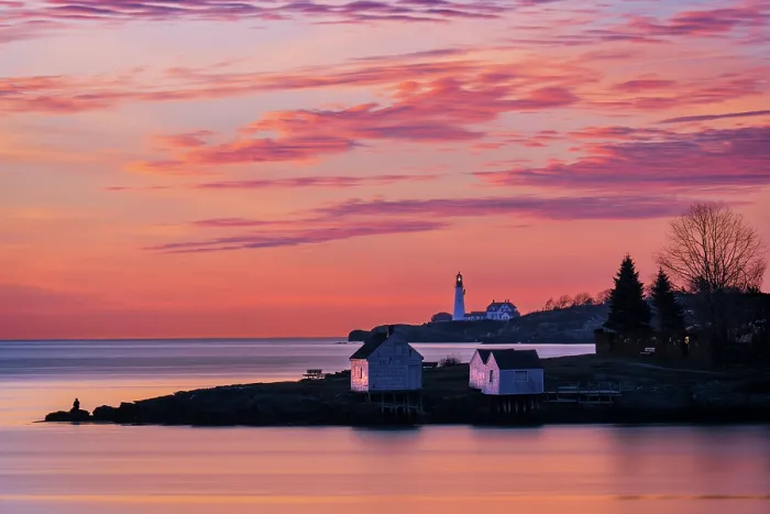 Framed Print : Sunrise from Willard Beach, South Portland, Maine, USA