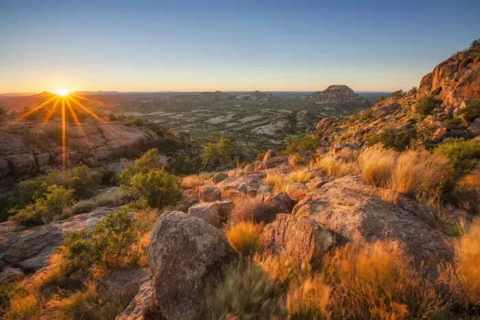 Framed Print : Sunrise over Wolwedans, NamibRand Nature Reserve, Namibia, Africa