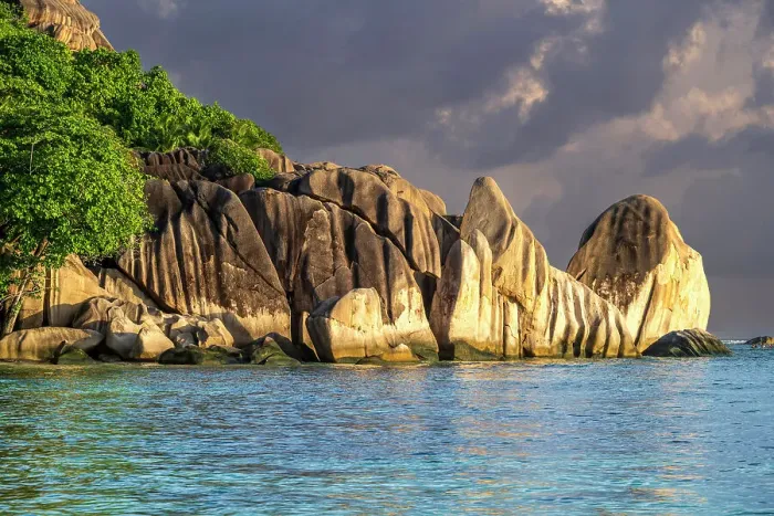 Framed Print : Sunset, Anse Source d'Argent, La Digue, Seychelles Framed Print : Sunset, Anse Source d'Argent, La Digue, Seychelles