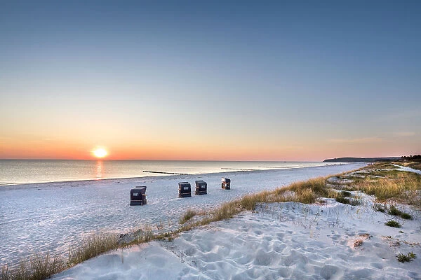 Sunset at the beach, Vitte, Hiddensee island, Mecklenburg-Western Pomerania, Germany