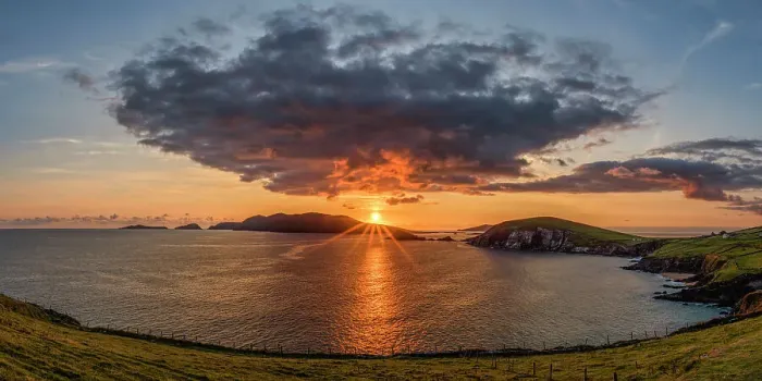 Framed Print : Sunset over the Blasket Islands, Coumeenoole, Dingle Peninsula, Co. Kerry, Ireland Framed Print : Sunset over the Blasket Islands, Coumeenoole, Dingle Peninsula, Co. Kerry, Ireland