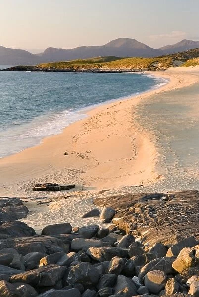 Sunset on Borve beach, Isle of Harris, Hebrides, Scotland, UK