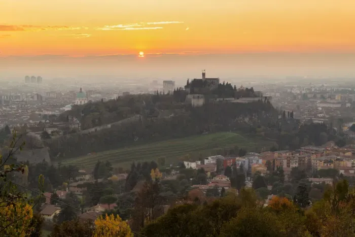 Framed Print : Sunset over Brescia city in Lombardy district, Brescia province, Italy Framed Print : Sunset over Brescia city in Lombardy district, Brescia province, Italy