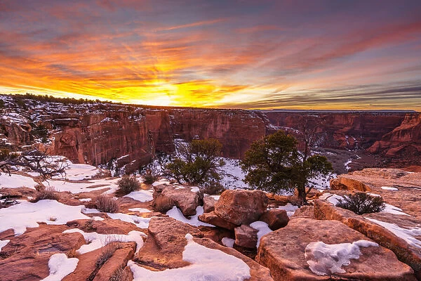 Sunset at Canyon de Chelly National Monument, Chinle, Arizona, USA