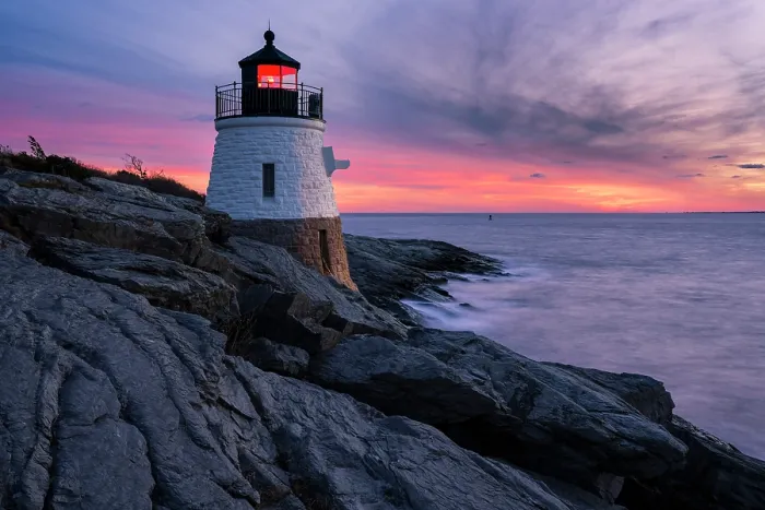 Framed Print : Sunset from Castle Hill Lighthouse, Newport, Rhode Island, USA Framed Print : Sunset from Castle Hill Lighthouse, Newport, Rhode Island, USA