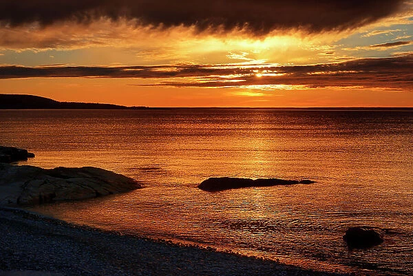 Sunset on Chedabucto Bay (Atlantic Island) Fox Island Nova Scotia, Canada