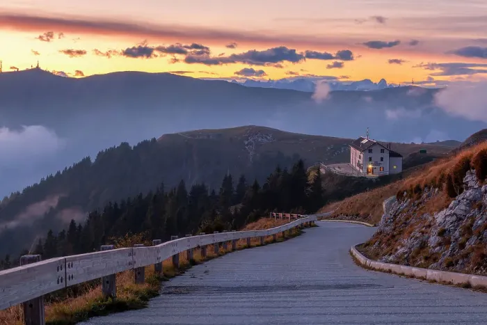 Framed Print : Sunset at Citta di Vittorio Veneto Refuge, Pizzoc Mount, Venetian Prealps, Fregona, Treviso province, Veneto, Italy Framed Print : Sunset at Citta di Vittorio Veneto Refuge, Pizzoc Mount, Venetian Prealps, Fregona, Treviso province, Veneto, Italy