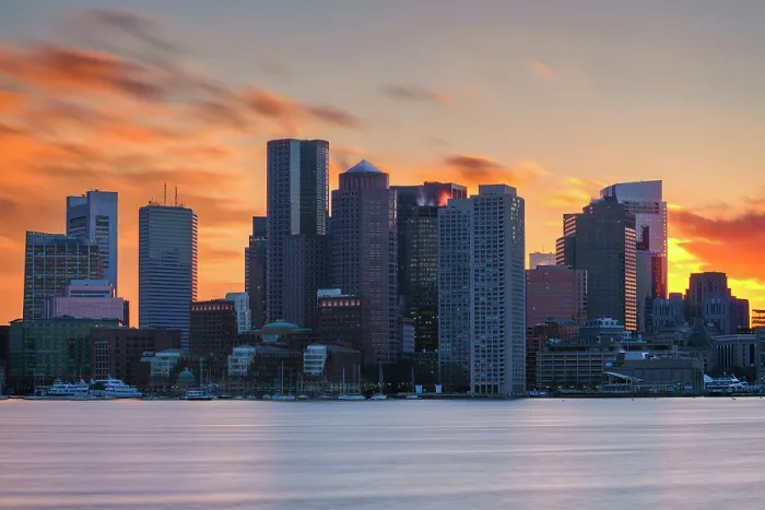 Framed Print : Sunset over city of Boston, Massachusetts, USA Framed Print : Sunset over city of Boston, Massachusetts, USA