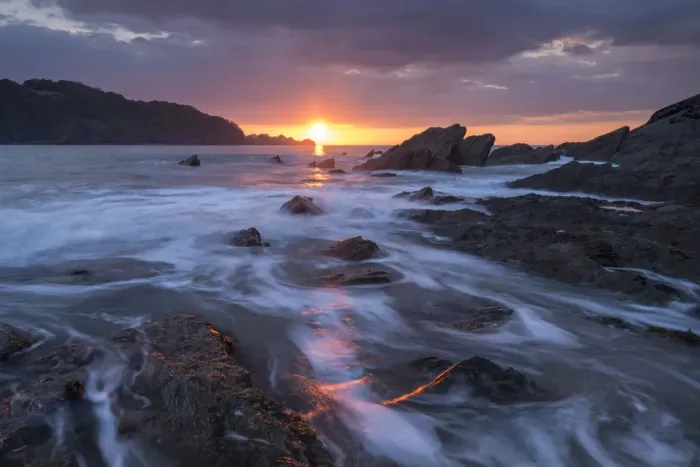 Framed Print : Sunset over Combe Martin in Exmoor National Park, Devon, England. Spring (May) 2017 Framed Print : Sunset over Combe Martin in Exmoor National Park, Devon, England. Spring (May) 2017