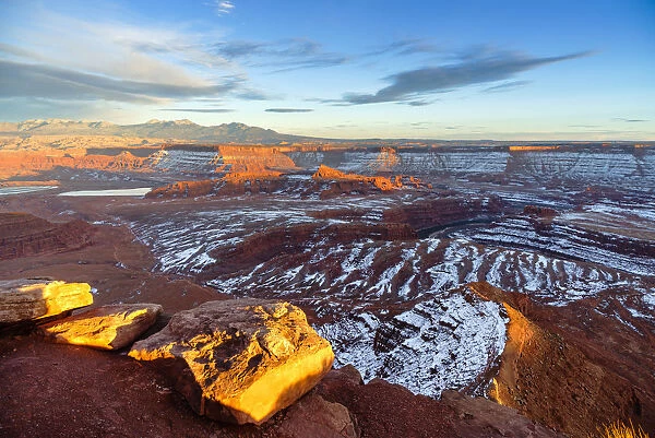 Sunset at Dead Horse Point State Park in winter season, Moab, Utah, USA