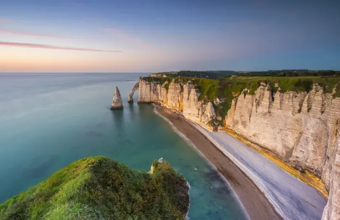Framed Print : Sunset at Etretat, Octeville sur Mer, Le Havre, Seine Maritime, Normandy, France Framed Print : Sunset at Etretat, Octeville sur Mer, Le Havre, Seine Maritime, Normandy, France