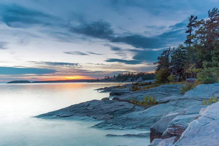 Framed Print : Sunset on Georgian Bay on Lake Huron at Killbear Provincial Park, Ontario, Canada Framed Print : Sunset on Georgian Bay on Lake Huron at Killbear Provincial Park, Ontario, Canada